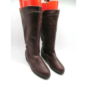 Luftpolster Brown Leather Fur Lined Rubber Sole Boots Womens Size US 7.5 B